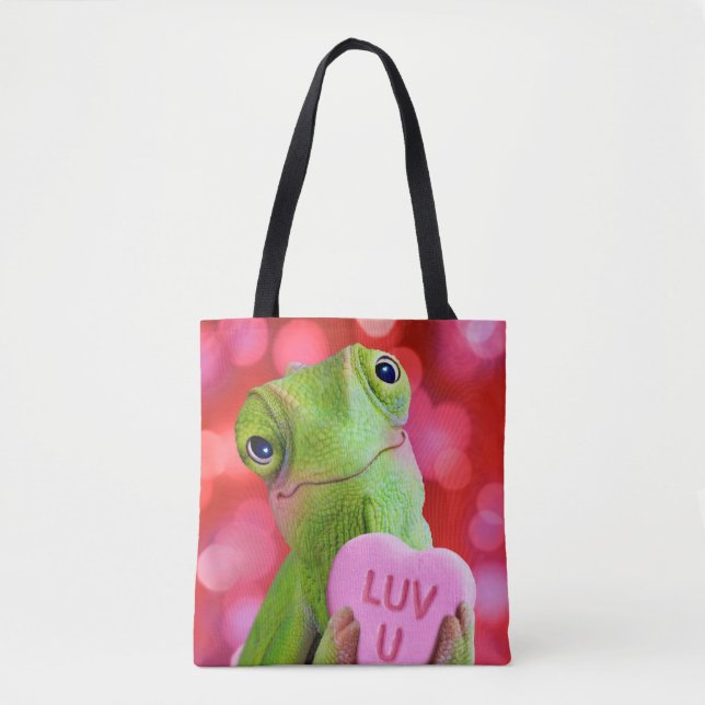 Tote Bag Chameleon Heart (Luv U) (Devant)