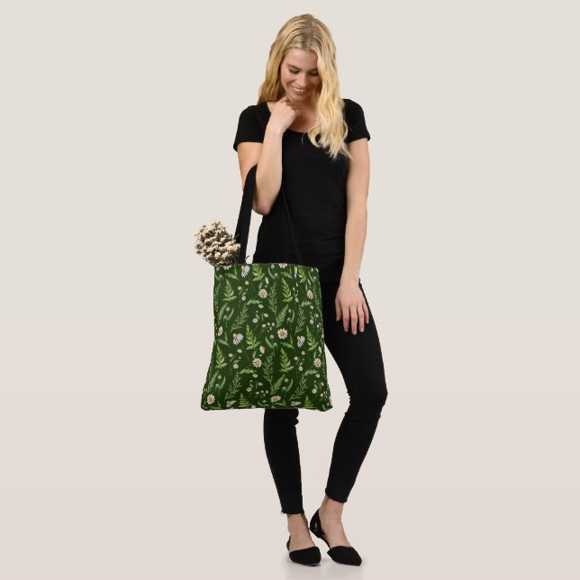 Tote Bag Chamomile Fleur Botanique Rustique Motif (Sur le modèle)
