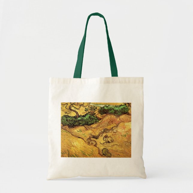 Tote Bag Champ avec deux lapins par Vincent van Gogh (Devant)