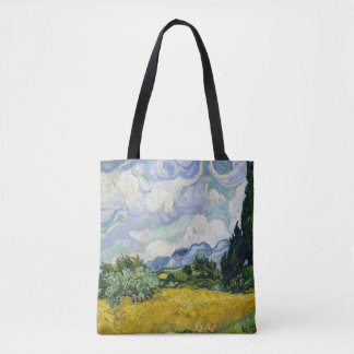 Tote Bag Champ de blé avec Cyprès par Van Gogh