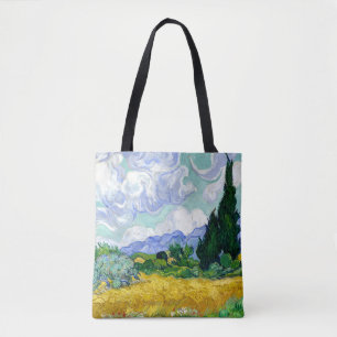 Tote Bag Champ de blé avec Cyprès par Van Gogh Fine Art