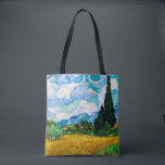 Tote Bag Champ de blé avec Cyprès, Van Gogh<br><div class="desc">Vincent Willem van Gogh (30 mars 1853 - 29 juillet 1890) était un peintre post-impressionniste hollandais qui est l'une des figures les plus célèbres et influentes de l'histoire de l'art occidental. En un peu plus de dix ans, il a créé environ 2100 oeuvres, dont environ 860 peintures à l'huile, dont...</div>