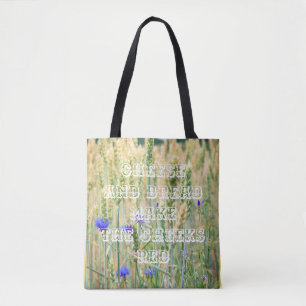 Tote Bag Champ de blé d'été avec fleurs de maïs