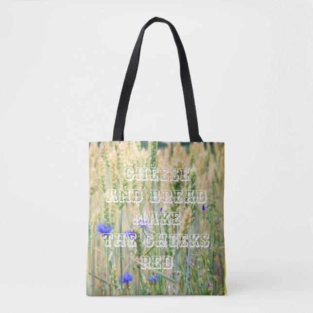 Tote Bag Champ de blé d'été avec fleurs de maïs (Devant)