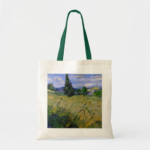 Tote Bag Champ de blé vert avec Cypress par Vincent van Gog