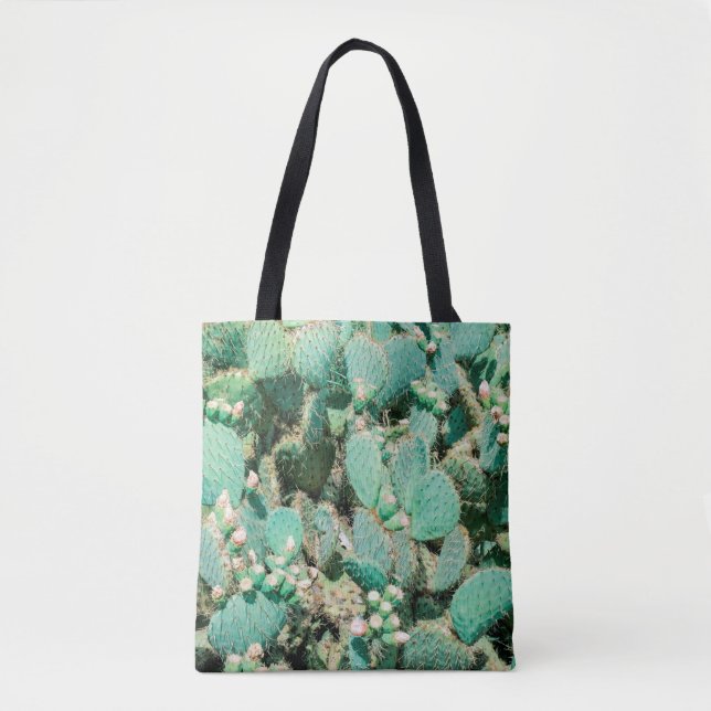 Tote Bag Champ de cactus, cactus de poires épineuses, colon (Devant)