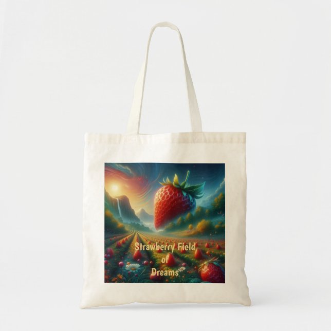 Tote Bag Champ de fraises de rêves (Devant)