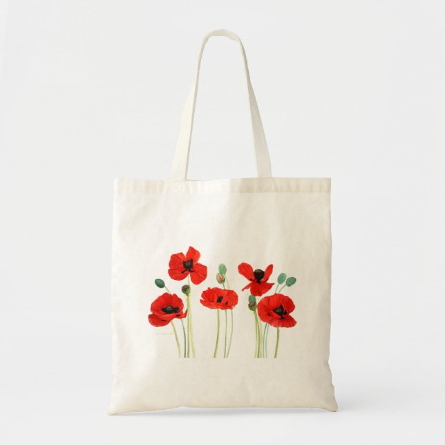 Tote Bag Champ de pavot par Wanda Zuchowski-Schick (Devant)