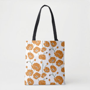 Tote Bag Champ de pavots orange