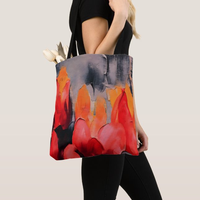 Tote Bag Champ de tulipes – Intensité florale abstraite (De près)