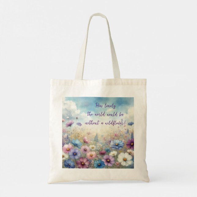 Tote Bag Champ fleur sauvage et devis (Dos)