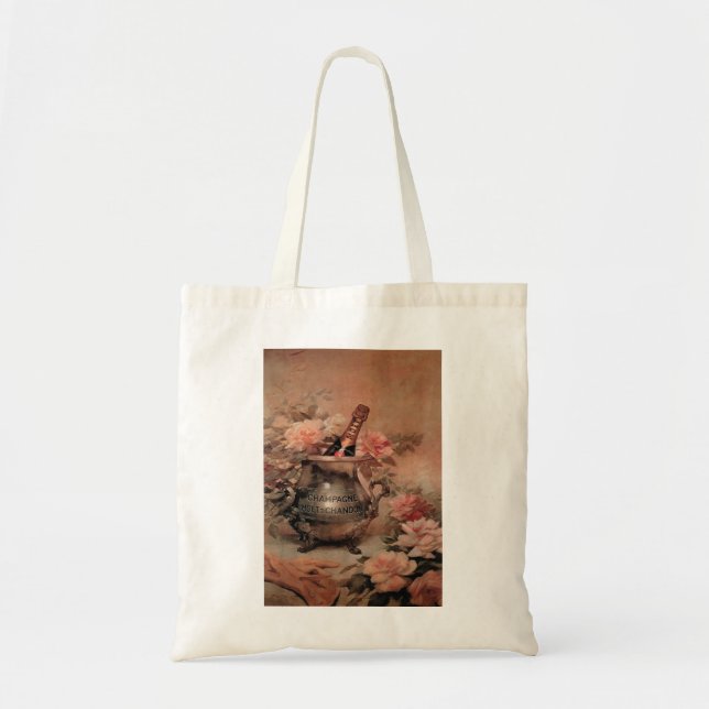 Tote Bag Champagne et Rose (Devant)