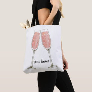 Tote Bag Champagne rose personnalisé