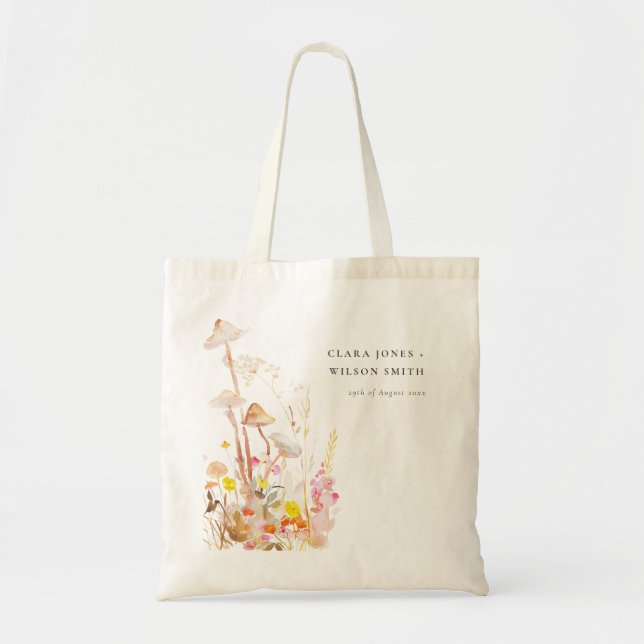 Tote Bag Champignon chic Wildflower Mariage botanique d'aut (Devant)