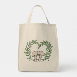 Tote Bag Champignons avec Feuilles de fougère