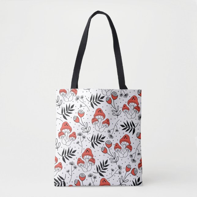 Tote Bag Champignons champignons sans couture vintage motif (Devant)