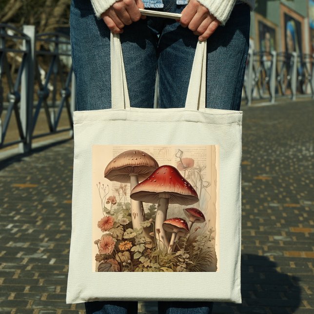 Tote Bag Champignons Cottagecore (Créateur téléchargé)