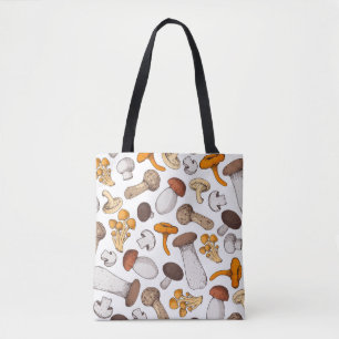 Tote Bag Champignons dessinés à la main : arrière - plan al