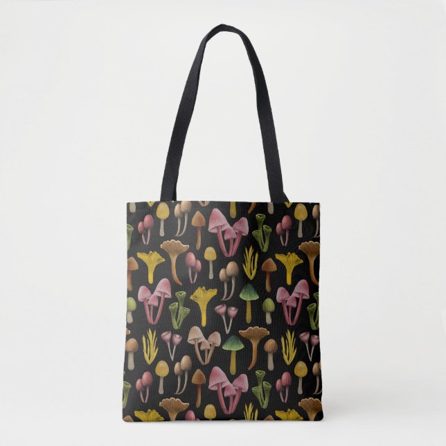 Tote Bag Champignons, Lichen et champignons colorés (Devant)