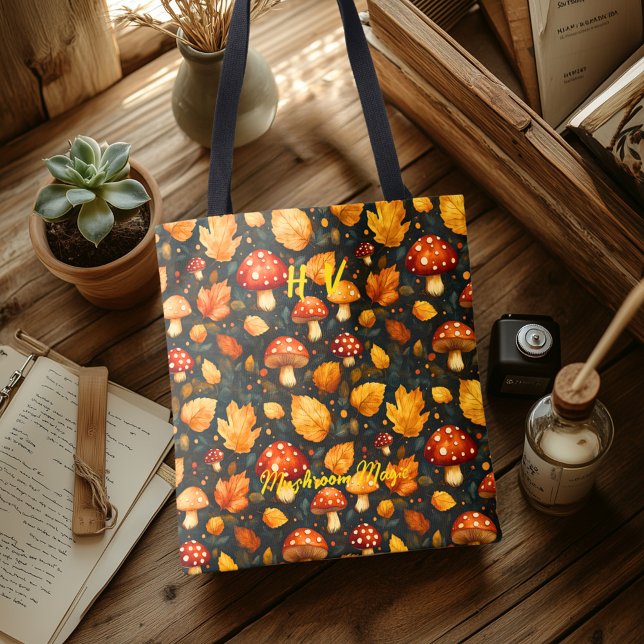 Tote Bag Champignons Magie Fourre-tout avec design forestie (Créateur téléchargé)