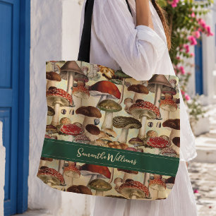 Tote Bag Champignons mignons motif rouge et blanc