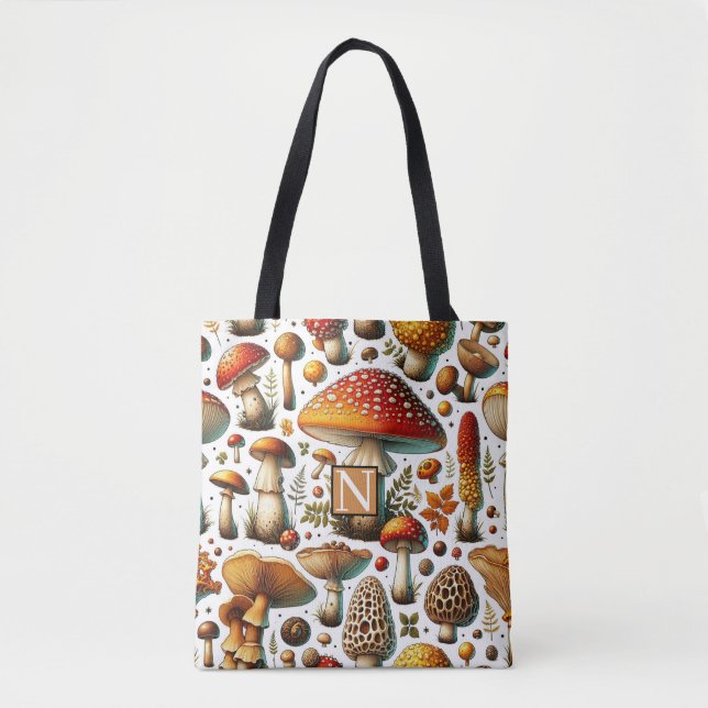 Tote Bag Champignons Sauvages Fantaisistes (Devant)