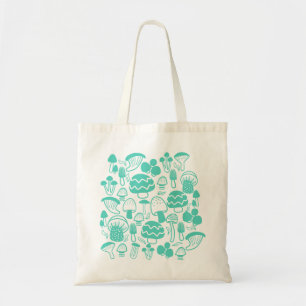Tote Bag Champignons Turquoises