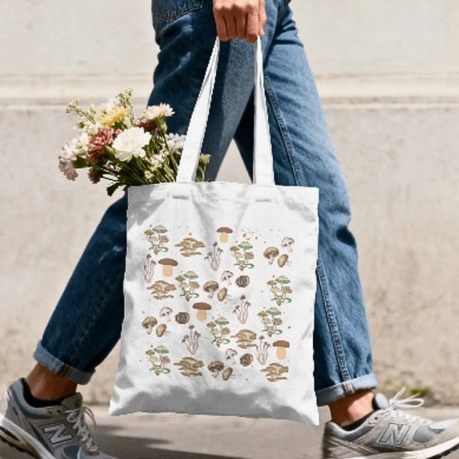 Tote Bag Champignons variés (Assorted Mushrooms Tote Bag)