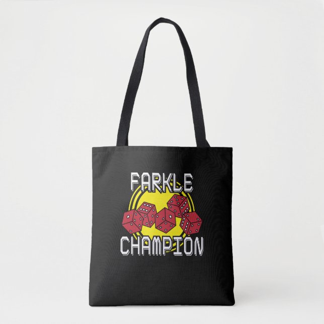 Tote Bag Champion de Farkle - matrice drôle indiquant, jeu (Devant)