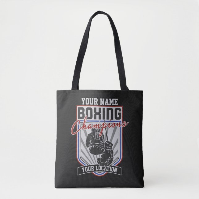 Tote Bag Champions de boxe personnalisés Boxer Fitness Gym (Devant)