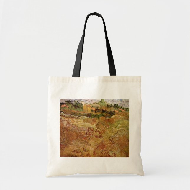 Tote Bag Champs de blé avec Auvers de Vincent van Gogh (Devant)