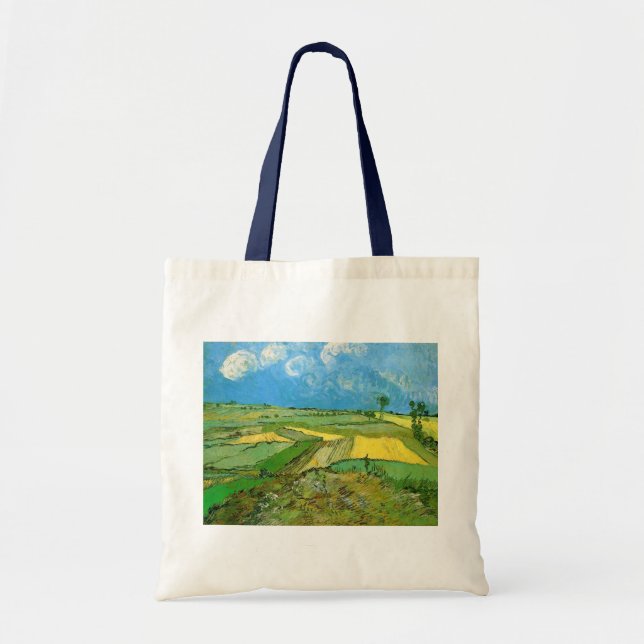 Tote Bag Champs de blé de Van Gogh à Auvers sous un ciel nu (Devant)