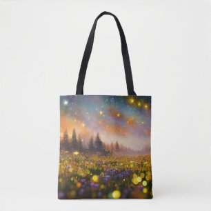 Tote Bag Champs de cristal et Ciel étoilé