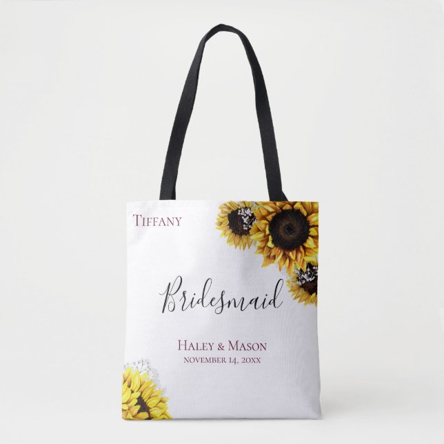 Tote Bag Champs de tournesol domestique personnalisée (Devant)