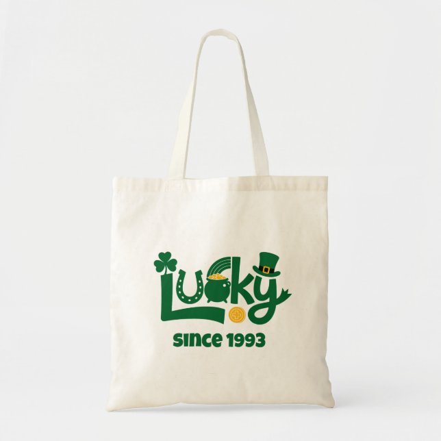Tote Bag Chanceux depuis l'année (Devant)