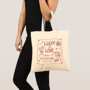 Tote Bag Chanceux en amour Bachelorette fantaisiste dessiné