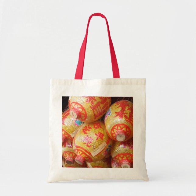 Tote Bag Chanceux Lanternes en papier chinois (Devant)