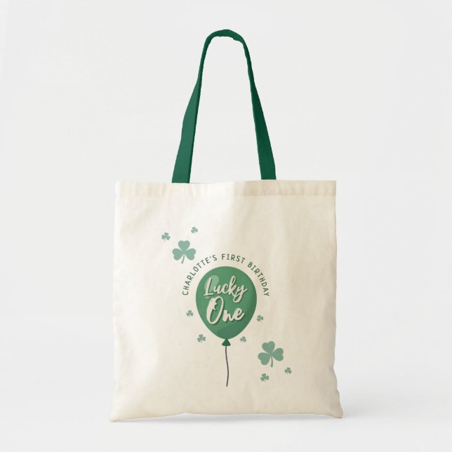 Tote Bag Chanceux premier anniversaire Saint-Patrick Trèfle (Devant)