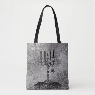 Tote Bag Chandelier gothique avec l'araignée, Halloween
