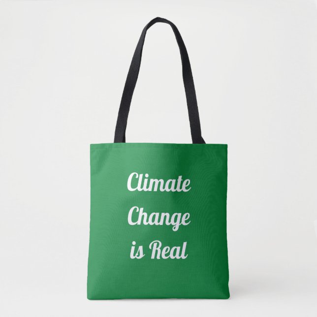 Tote Bag Changement climatique : Vert & Blanc (Devant)