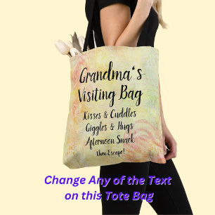 Tote Bag Changer de nom Grand-mère visite florale