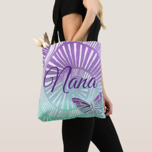 Tote Bag Changer le nom Grand-mère Tourbillon Violet & Papi