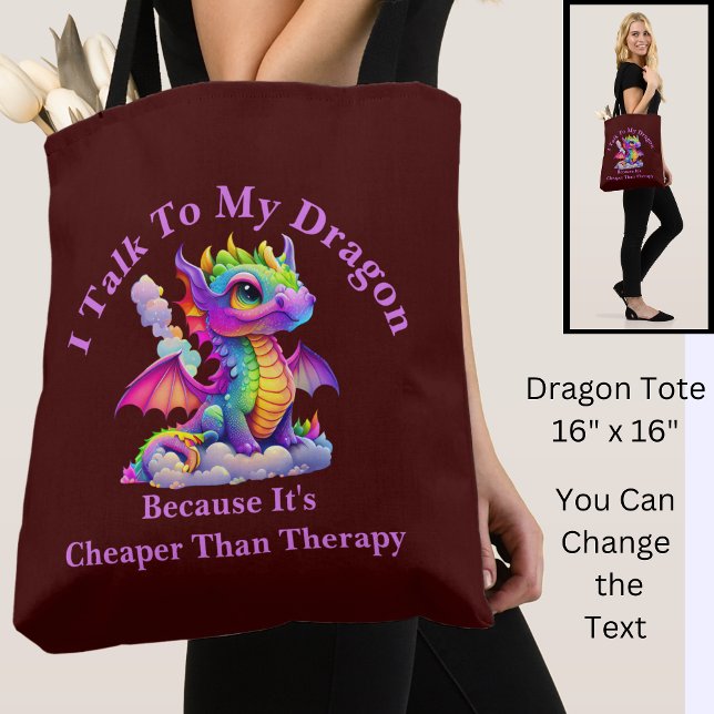 Tote Bag Changer Le Texte, Parlez À Dragon Moins Cher Que L (Créateur téléchargé)