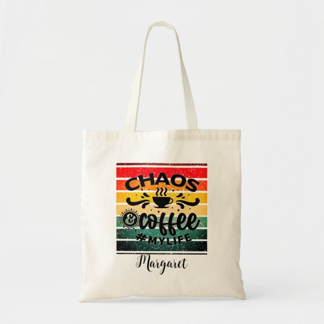 Tote Bag Chaos Café ma vie Retro Sunset (Devant)
