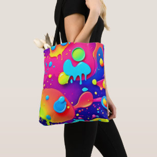 Tote Bag Chaos de couleurs fluides : Création numérique dyn