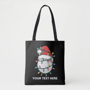 Tote Bag Chapeau de Père Noël à boule de golf personnalisé