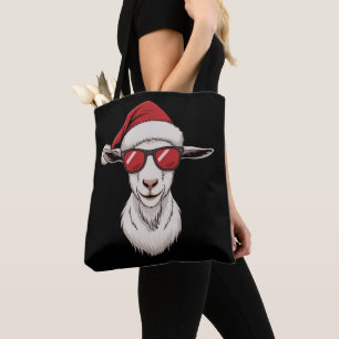 Tote Bag Chapeau de Santa Chèvre Drôle Mignon Animal de Fer