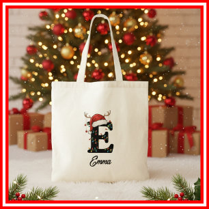 Tote Bag Chapeau de Santa en bois de cerf de Noël de famill