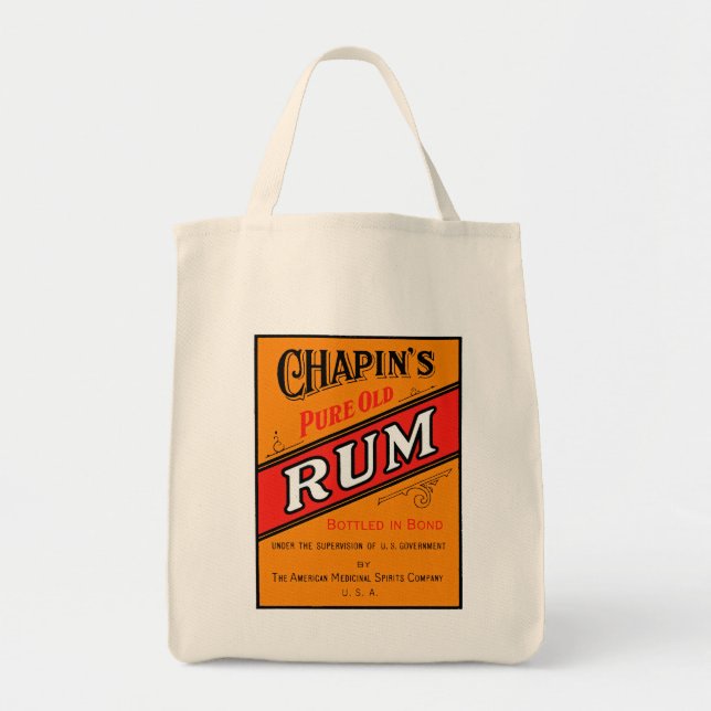 Tote Bag Chapins Pure Old Rum Label (Devant)