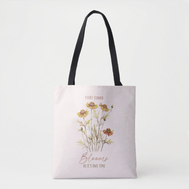 Tote Bag Chaque fleur fleurit dans son propre temps -Floral (Devant)